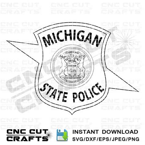 Michigan State Police Svg Badge Vector Logo Monogram Dxf Cnc | Etsy