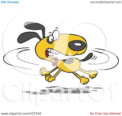 Royalty-Free (RF) Clip Art Illustration of a Cartoon Dog Chasing His ...