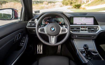 Download wallpapers BMW M3, interior, G20, 2019 cars, BMW 330i M Sport xDrive, dashboard, 2019 ...