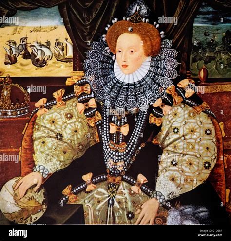 Painting titled 'Armada Portrait' depicting Queen Elizabeth I of ...