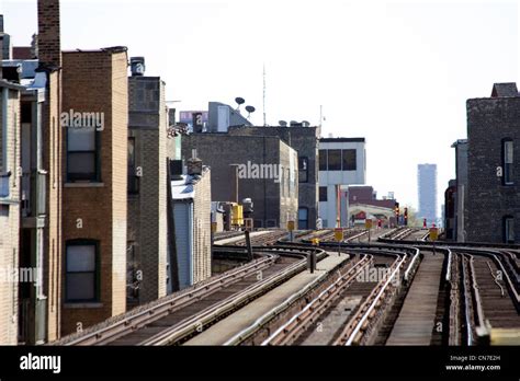 Chicago elevated/subway Red line near Wrigley field Stock Photo - Alamy