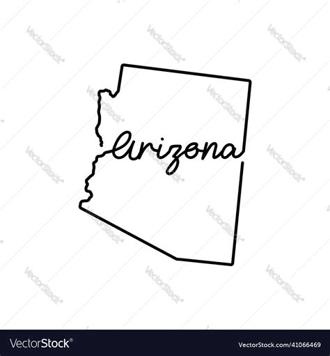 Arizona state outline map with the handwritten Vector Image