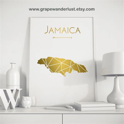 Jamaica art Jamaica map Jamaica poster Jamaica wall art