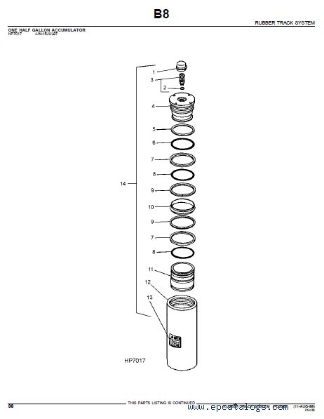 John Deere RUBBER TRACK SYSTEM parts catalog