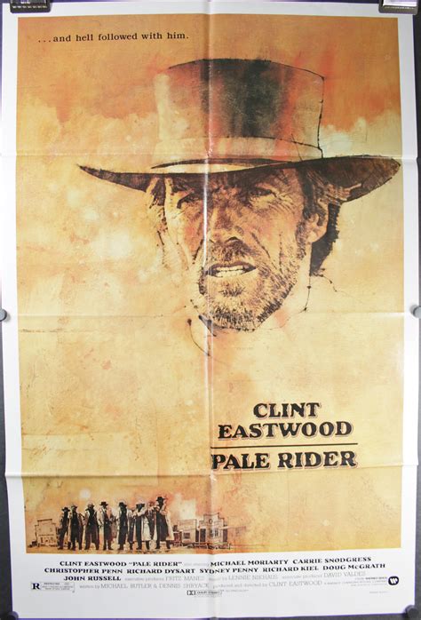 PALE RIDER, Original Vintage Clint Eastwood Folded Movie Poster - Original Vintage Movie Posters