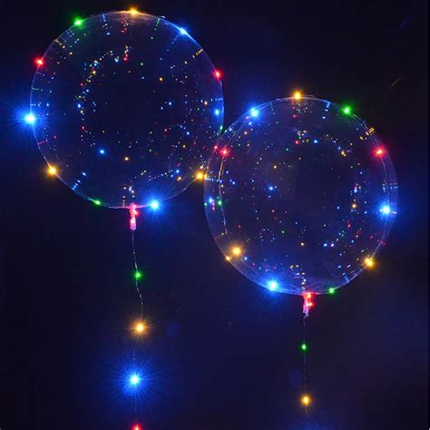 18 Inch Luminous Led Balloon LED Transparent Balloon String Lights Round Bubble Helium Balloons ...