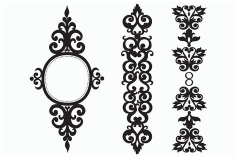 A black and white damask pattern with leaves. 22212597 Vector Art at Vecteezy