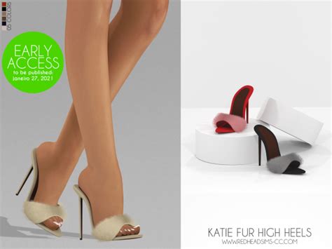 KATIE FUR HIGH HEELS | Sims 4 cc shoes, Sims, Sims 4