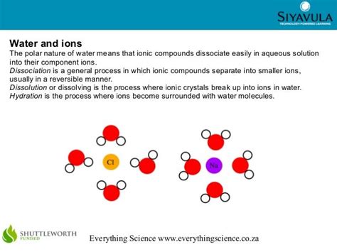 Reactions in aqueous solution