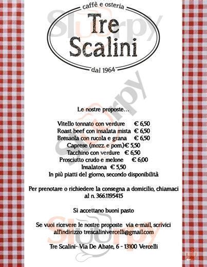 Menù TRE SCALINI, Vercelli - specialità e piatti del Menù Principale