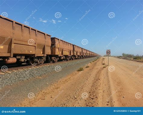 Iron Ore Train Pilbara Australia Stock Image - Image of sign, iron ...