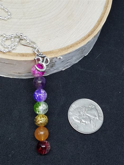 7 Chakra Crystal Necklace, Crystal Healing Necklace, Chakra Om Jewelry, Spiritual Necklace ...