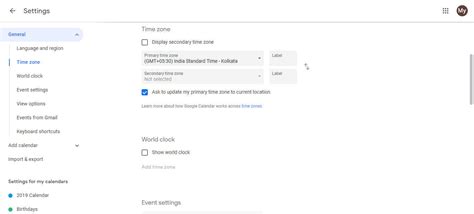 How to change Google Calendar time zone without changing the time zone ...