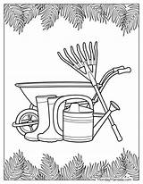 Gardening Tools Coloring Pages Garden – Printable sketch template