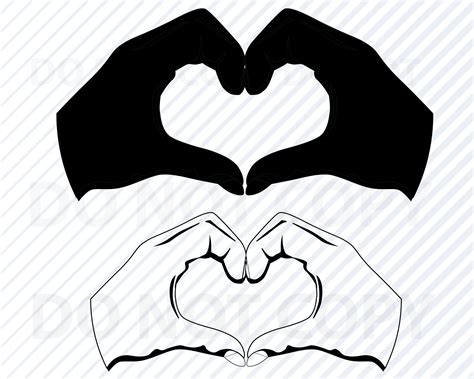 Heart Hands SVG File Heart Vector Images Silhouette Heart - Etsy ...