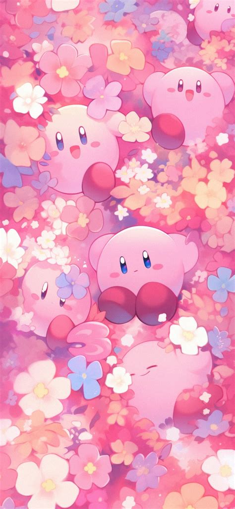 Kirby playing among the Flowers Art Wallpapers - Flowers Wallpaper