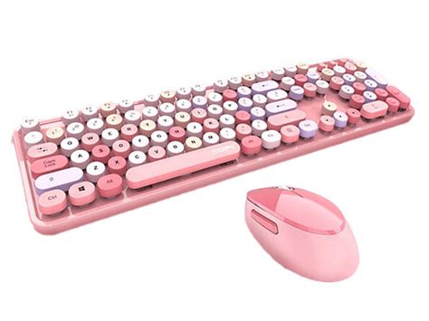 Spring Multi Wireless Keyboard & Mouse Set (Pastel Pink) | Technabob Shop