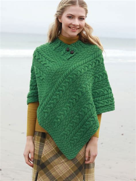 Aran Poncho Knitting Pattern Free