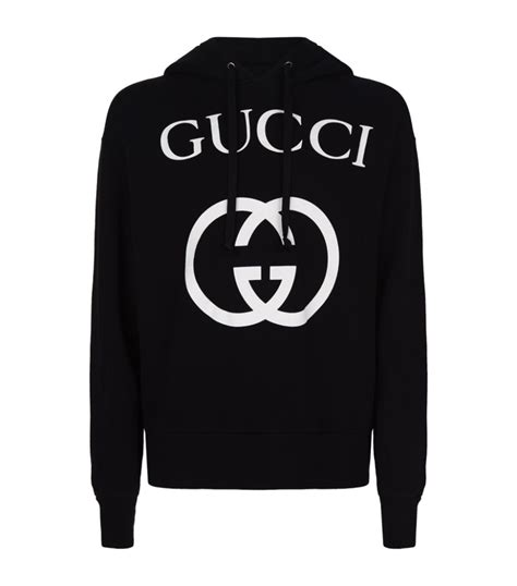 Mens Gucci black Logo Hoodie | Harrods UK