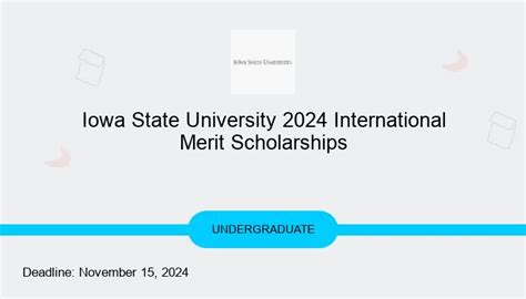 Iowa State University 2024 International Merit Scholarships ...