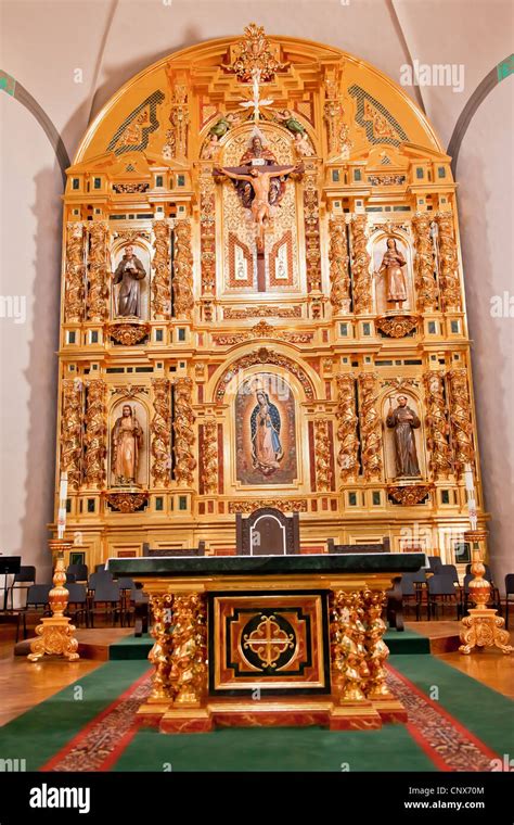 Golden Altar Mission Basilica San Juan Capistrano Church California Stock Photo - Alamy