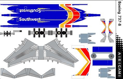 Southwest Boeing 737 MAX papercraft | Paper airplane models, Paper ...