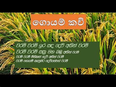 ගොයම් කවි | ජන ගී | Goyam Kavi | Jana Gee - YouTube