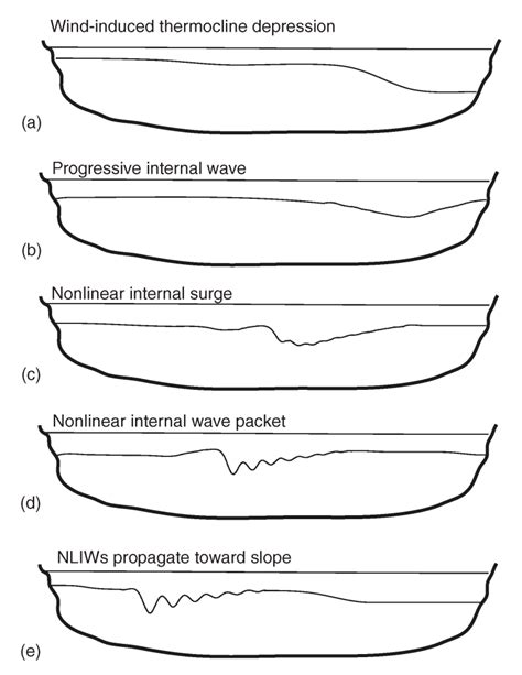 1 Schematic picture of Internal solitary wave evolution in lakes. (d-e)... | Download Scientific ...