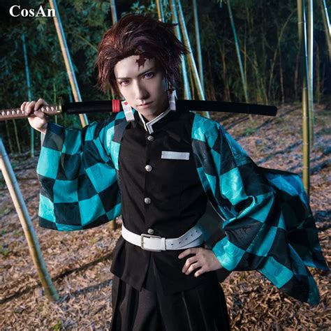 Hot Anime Demon Slayer Kimetsu No Yaiba Kamado Tanjiro Cosplay Costume Handsome Kimono Uniform ...