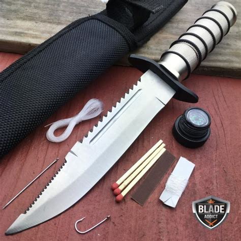 10" Tactical Fishing Hunting Survival KIT Knife w Sheath Bowie Camping ...