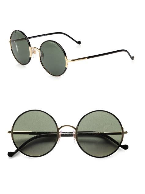 Lyst - Ralph lauren Round Metal Sunglasses in Green