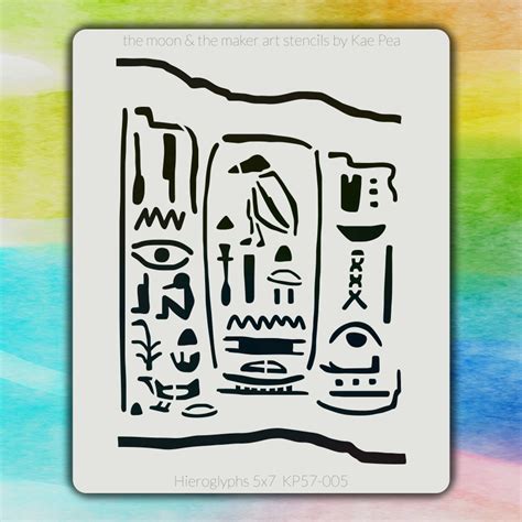 5x7 KP-005 hieroglyphs stencil - iStencils