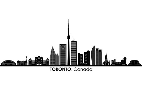 TORONTO CANADA Skyline City Silhouette Graphic by simpline · Creative Fabrica