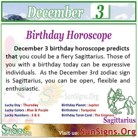 3Rd December Zodiac / December 3 Zodiac Full Horoscope Birthday ...