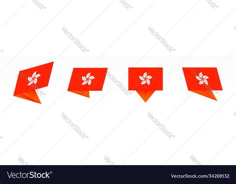 Flag hong kong in modern abstract design Vector Image