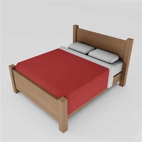 Double Bed | 3D model | Double beds, Bedroom scene, Bed