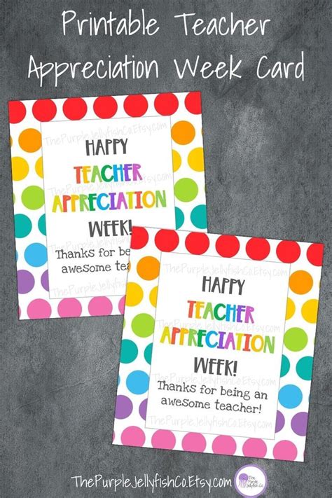 Teacher Appreciation Week Gift Tag Teacher Appreciation Card - Etsy in ...