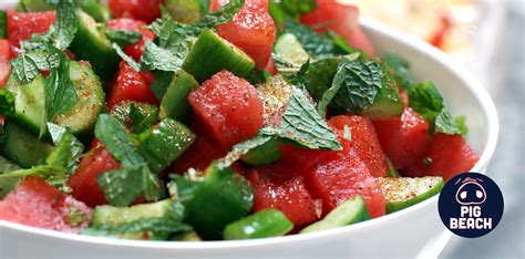 Persian Cucumber Watermelon Salad from Pig Beach NYC - thebacklabel