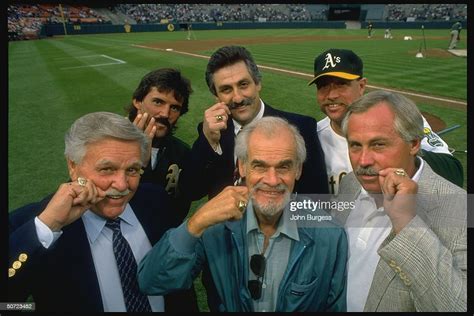 Mustache judges Dennis Eckersley, Rollie Fingers, Goose Gossage,... News Photo - Getty Images