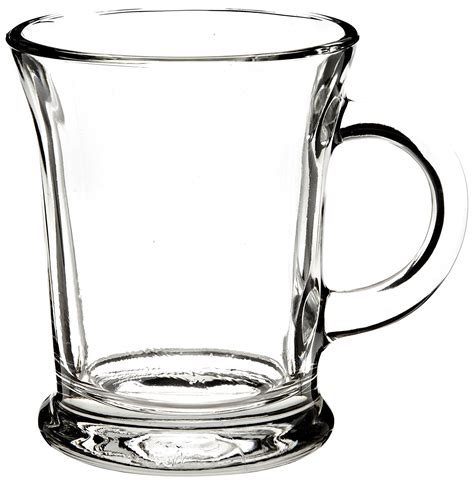 Classic Sturdy & Durable Clear Glass Beverage Mug Set with Handles for Coffee, T - Mugs, Cups