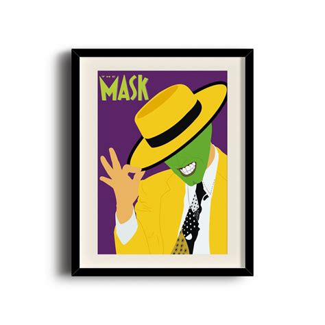 The Mask minimalist poster The Mask digital art poster | Etsy