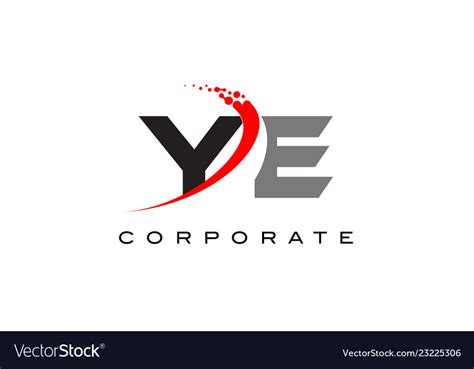 Ye modern letter logo design with swoosh Vector Image