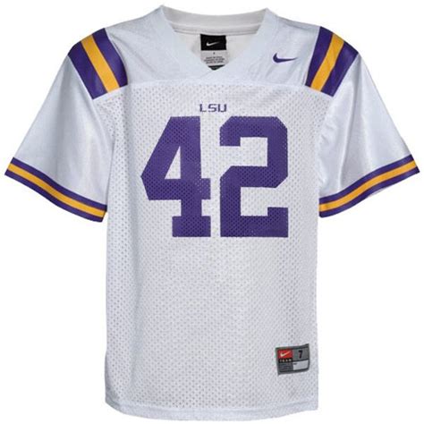 Nike LSU Tigers #42 Youth Replica Football Jersey - White - Fanatics.com