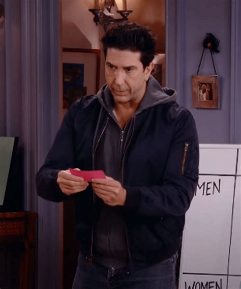 Mens David Schwimmer Friends The Reunion 2021 Blue Bomber Jacket - A2 ...