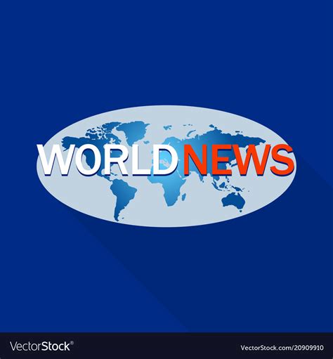 World news program logo flat style Royalty Free Vector Image