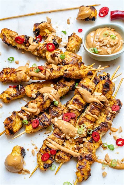 Chicken Satay With Peanut Sauce Recipe | Healthy Fitness Meals