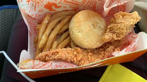 Popeyes Chicken Tenders French Fries and Biscuits - YouTube