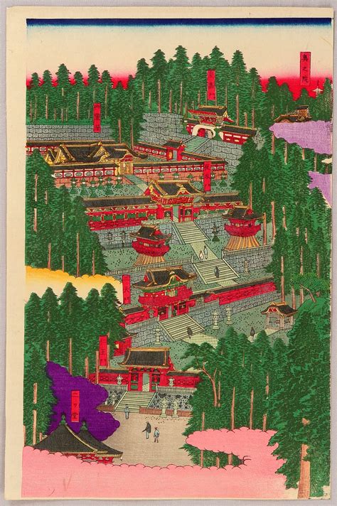 Unknown: Panoramic Map of Toshogu Shrine in Nikko - Artelino - Ukiyo-e ...