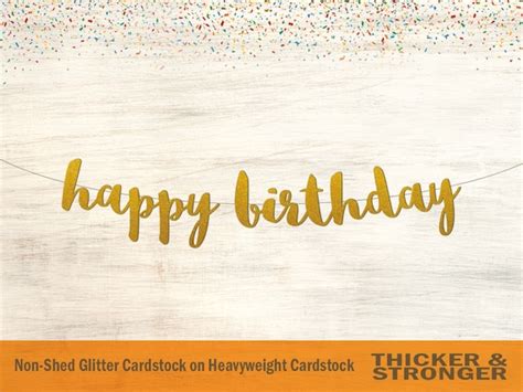 Happy Birthday Banner Script Font Happy Birthday Sign | Etsy