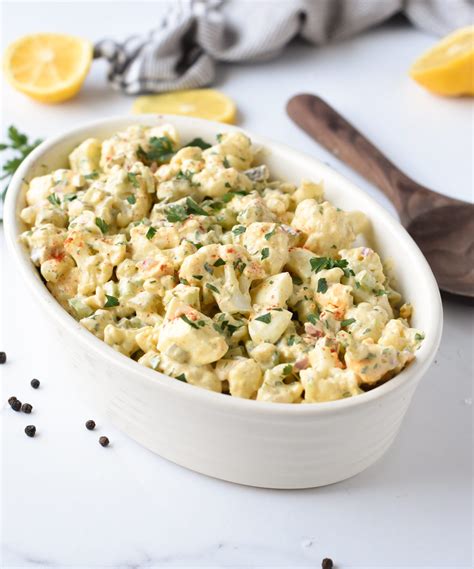 Cauliflower Potato Salad (Keto, Gluten-free) - Sweetashoney - SaH